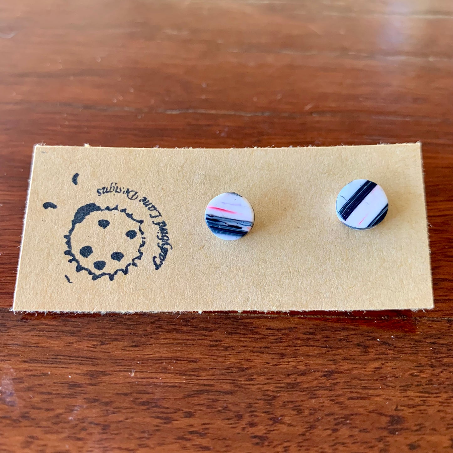 Marbled Striped Studs - Mini Circle