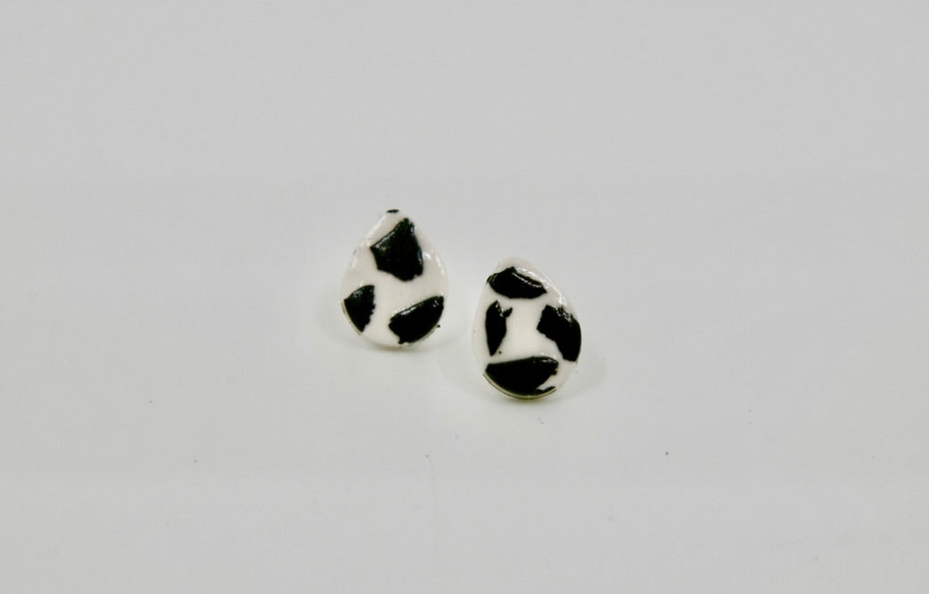 Cow Print Studs 2 - Teardrop