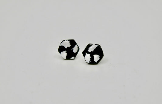 Cow Print Studs 1 - Hexagon