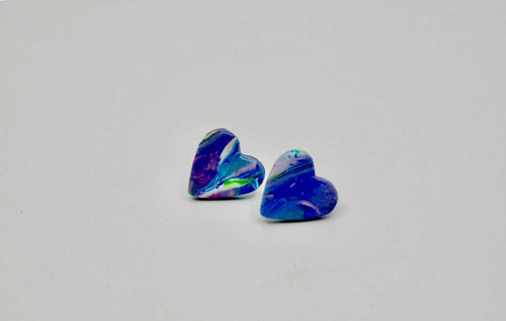 Midnight Rain Studs - Heart