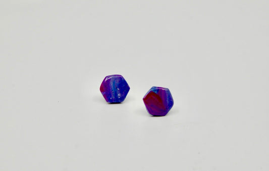 Midnight Rain Studs - Hexagon