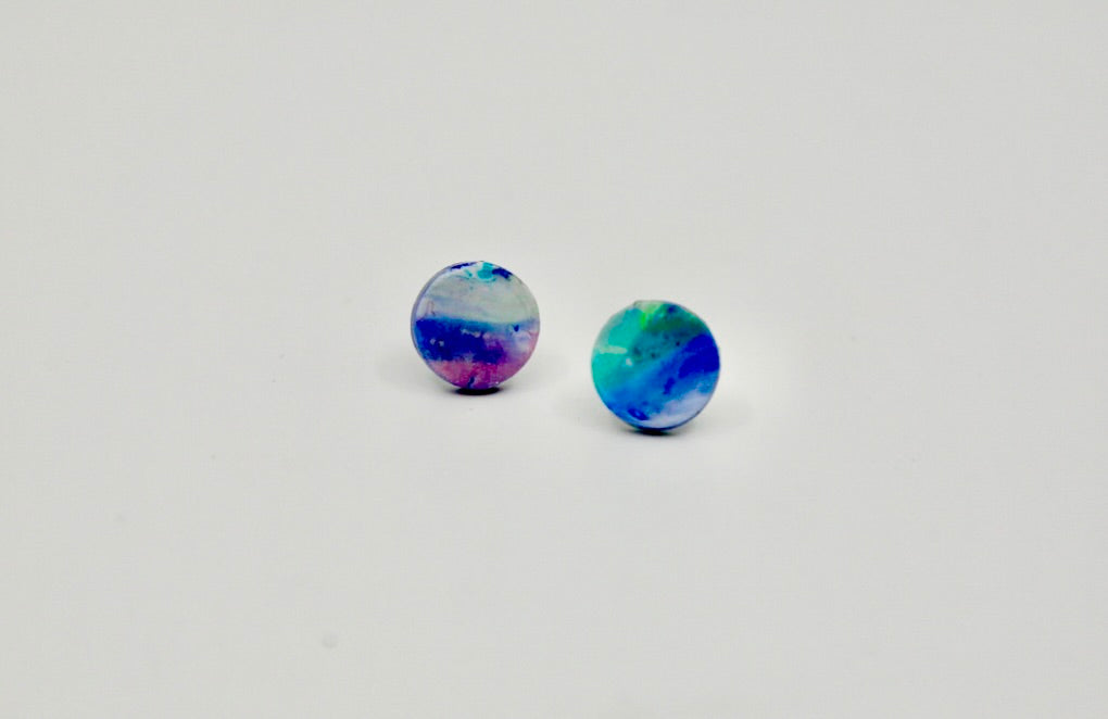 Midnight Rain Studs - Circle